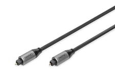 DIGITUS câble audio optique - Toslink à Toslink - SPDIF - fibre optique - 2m - noir - pour chaîne hi-fi, home cinéma, barre de son, ordinateur, PS4, Xbox