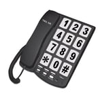 TEL UK 18041 East To Read Big Button Corded Home Telephone  New Yorker - BLACK