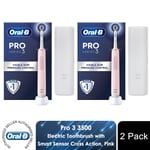 Oral-B Pro 3 3500 Electric Toothbrush with Smart Sensor Cross Action Pink, 2pk
