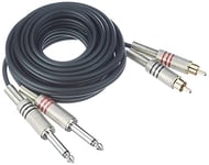 Adam Hall Cables 3 STAR TPC 0300 - Câble Audio 2 x RCA mâle vers 2 x Jack 6,35 mm mono 3 m