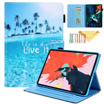 Case for iPad Pro 11" 2021/2020, iPad Pro 11 Inch 3rd/2nd/1st Gen Case, Uliking PU Leather Child Proof Stand Cover with [Anti-Slip Strip] [Wallet Pocket] [Book Cover Design] [Auto Sleep/Wake], Beach