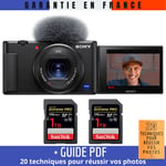 Sony ZV-1 Noir + 2 SanDisk 1TB Extreme PRO UHS-I SDXC 170 MB/s + Guide PDF ""20 TECHNIQUES POUR RÉUSSIR VOS PHOTOS