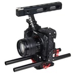 XIAOSONG-Stabilizer - Camera Cage Handle Stabilizer for Sony A7 & A7S & A7R, A7R II & A7S II, A7RIII & A7 III, Panasonic Lumix DMC-GH4(Orange) (Color : Red)