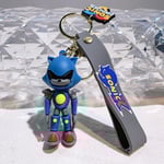 Sonic nyckelring 3D-figur för män och kvinnor - söt plånbok, ryggsäck, väska och bilhängsdekoration Grey