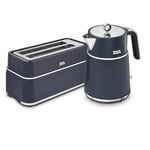 Bundle of Morphy Richards 100703 Signature Matte Kettle - Midnight Blue + Morphy Richards 245703 Signature Matte Toaster - Midnight Blue