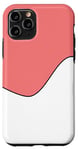Coque pour iPhone 11 Pro Motif géométrique bicolore corail clair et blanc