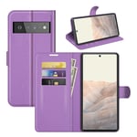 Google Pixel 6 Pro PU Wallet Case Purple