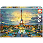 Educa - Tour Eiffel | 500 pièces Puzzle. Mesure : 48 x 34 cm. Comprend Fix Puzzle Tail pour l'accrocher Une Fois l'assemblage terminé. À partir de 11 Ans (19621)