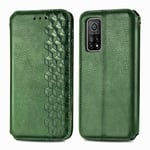 TOPOFU Leather Folio Case for Xiaomi Mi 10T/10T Pro, Premium PU/TPU Flip Wallet Cover with Card Holder, Magnetic, Kickstand, Book Style Protective Cover (Green)