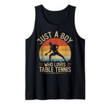 Vintage Table Tennis, Just A Boy Who Loves Table Tennis Boys Tank Top