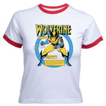 X-Men Wolverine Bio Women's Cropped Ringer T-Shirt - White Red - XL