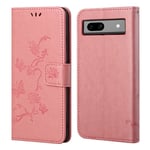 Google Pixel 8a Mobilfodral med fjärilar, Rosa