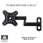 TV WALL BRACKET MOUNT SWIVEL TILT 14 16 19 21 23 26 30 INCH FLAT LED LCD MONITOR