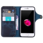 Lommebokdeksel 3-kort ekte lær Apple iPhone 7/8  - Blå