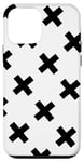 Coque pour iPhone 12 mini Timeless White Black Plus Cross Scandinavian Pattern