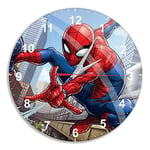ERT GROUP Original et sous Licence Officielle Marvel, Horloge Murale silencieuse Brillante, Motif Spider Man 004 Design Unique, Aiguilles en métal Peint, 30,5 cm (12"), Taille Unique