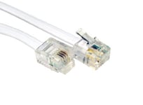 World of Data 15m RJ11 Male BT Broadband Cable ADSL Modem Router Lead 15m WHITE