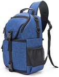 Camera Bag, Photography Package Camera Bag Backpack, Waterproof Photography Backpack, for Canon Nikon CameraGDF,Orange (Color : Blue, Size : Blue)