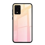 HAOYE Case Suitable for Samsung Galaxy S10 Lite/A91 Case, Gradient Color Scratch Proof Tempered Glass Back Cover + Slim Thin Fit with Silicone TPU Border Case(1)