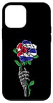 Coque pour iPhone 12 mini Rose de Cuba avec squelette Fierté du drapeau cubain Racines Souvenir de Cuba