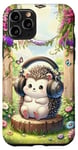 iPhone 11 Pro Kawaii Hedgehog Headphones: The Hedgehog's Playlist Case