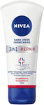 NIVEA 3-in-1 hand cream (75 ml), rich skin cream with dexpanthenol for intensiv