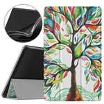 Dadanism All-New Amazon Fire HD 10 Tablet Case(9th Generation - 2019 Release) / (7th Generation - 2017 Release), [Flexible TPU Translucent Back Shell] for Fire HD 10.1 Inch Cover - Lucky Tree