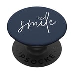 PopSockets Smile Positive Inspirational Quote - Navy Blue PopSockets PopGrip: Swappable Grip for Phones & Tablets