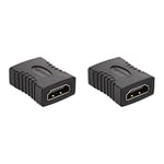 Amazon Basics Coupleur HDMI (Lot de 2), 29 x 22 mm, Noir