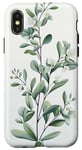 iPhone X/XS Leaves Botanical Plant Line Art Sage Green Wildflower Floral Case