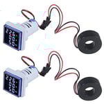 2 st Hertz strömspänningsmätare, digital voltmeter 3 i 1 22 mm ampèremätare Hz-mätare AC 60-500V strömfrekvensindikator