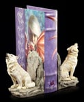 Wolf Bookends Set - Die Guard - Western Indian Fantasy Deco