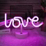 Love Neon-skylt, LED-nattlampa för sovrumsdekoration, USB/batteridriven Love