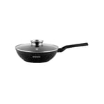 Herzog HR-2617: 28 cm marmorbelagd wok med aromknopp i glaslock