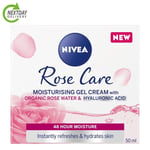 NIVEA Soft Rose 24h Day Cream (50 ml), Face Care with Rose Water and Hyaluron, 