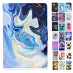 Rose-Otter for Kindle Fire HD 10 (2019) (2017) (2015) Case PU Leather Wallet Flip Case Card Holder Kickstand Shockproof Bumper Cover with Pattern Blue Marble