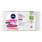 3 x Nivea 3in1 Caring Cleansing Wipes 25 Wipes