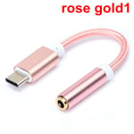 Earphone Cable Adapter Type C Usb To 3.5mm Usb-c Male Rose Gold1