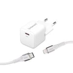 Intenso® USB-C GaN Power laddare 30W PD/QC inkl. USB-C till Lightning-kabel