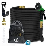 VOUNOT Flexible Garden Hose 100FT Expandable Water Hose Pipe with 10 Modes Water Spray Nozzles, Magic Water Pipe, Black