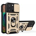 SKALO iPhone 15 Pro Armor hybridi metallirengas kameran liukusäädin - Kulta
