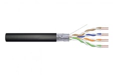 CAT 5e F-UTP outdoor installation cable, 250 MHz Fca (PVC), AWG 23/1, 305 m drum, sx, black