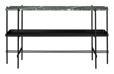 TS Console Rectangular 2 Racks With Tray - Green Guatemala Marble/Black Frame