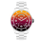 ICE-WATCH - ICE clear sunset Fire - Men's (Unisex) wristwatch with clear plastic strap - 021437 (Medium)