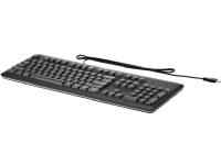 HP USB Standard Keyboard, FI, Fullstor (100 %), Kabel, USB, QWERTY, Svart