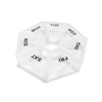 HEIGOO 7 Day Pill Box,Weekly Pill Organizer,Use for Holding Vitamins,Cod Liver Oil, Supplements or Medication for Travel Work