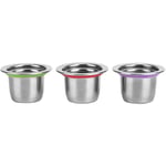 Eosnow - 3 pièces/ensemble Capsule de café dosette réutilisable filtre rechargeable en acier inoxydable 30x22x20mm adapté pour Nespresso