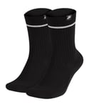 Nike Sneaker Sox Essential Crew Socks 2 Pack UK 8 - 11 EUR 42 - 46 Black White