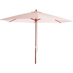 Parasol en bois, parasol de jardin Florida, parasol de marché, 3m crème - beige