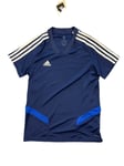 adidas Football T-Shirt Women's (Size XS) Tiro19 3 Stripe Logo Top